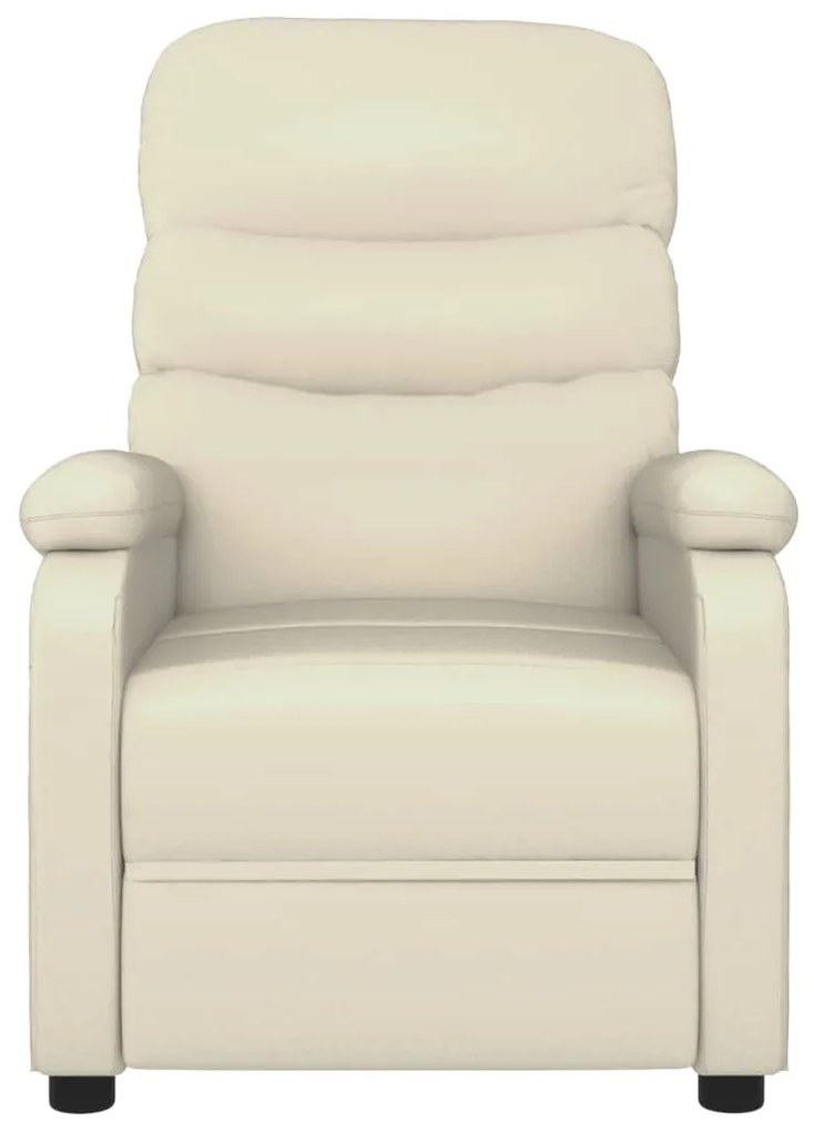 Poltrona de massagens elétrica couro artificial cor creme