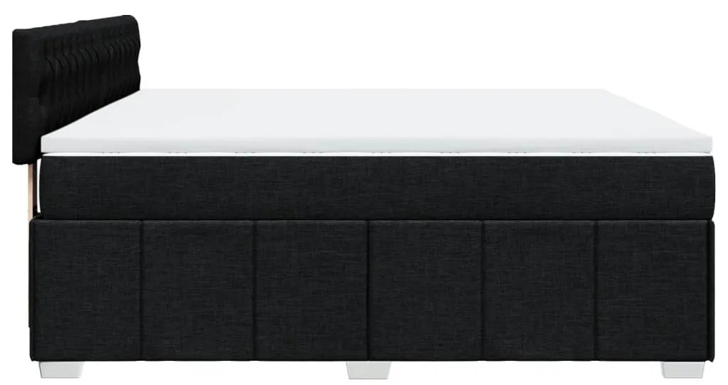 Cama com molas/colchão 180x200 cm tecido preto
