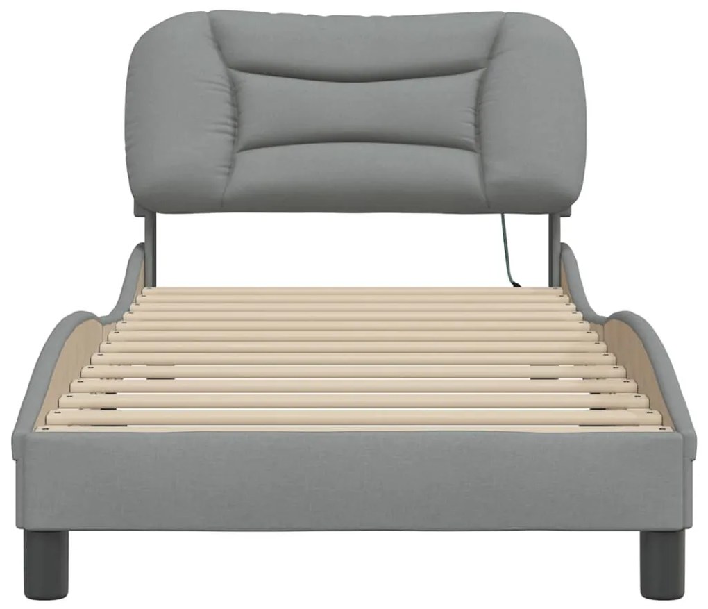 Estrutura de cama com LED sem colchão 90x190 cm tecido