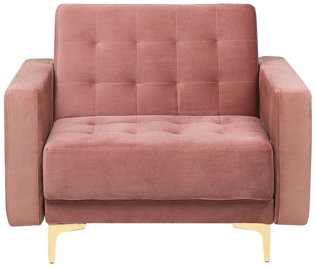 Poltrona reclinável em veludo rosa ABERDEEN Beliani
