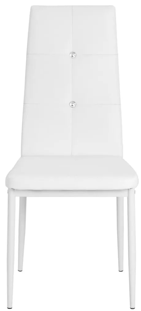 Cadeiras de jantar 4 pcs couro artificial branco