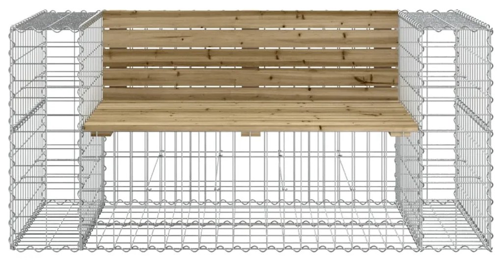 Banco de jardim c/ design gabião 143x71x65,5cm pinho impregnado