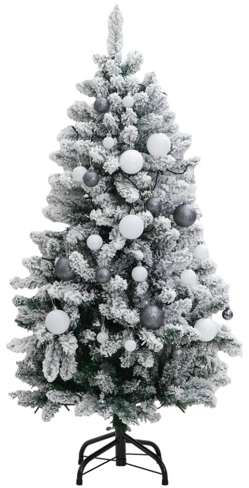 Árvore Natal artificial articulada 150 luzes LED e bolas 120 cm