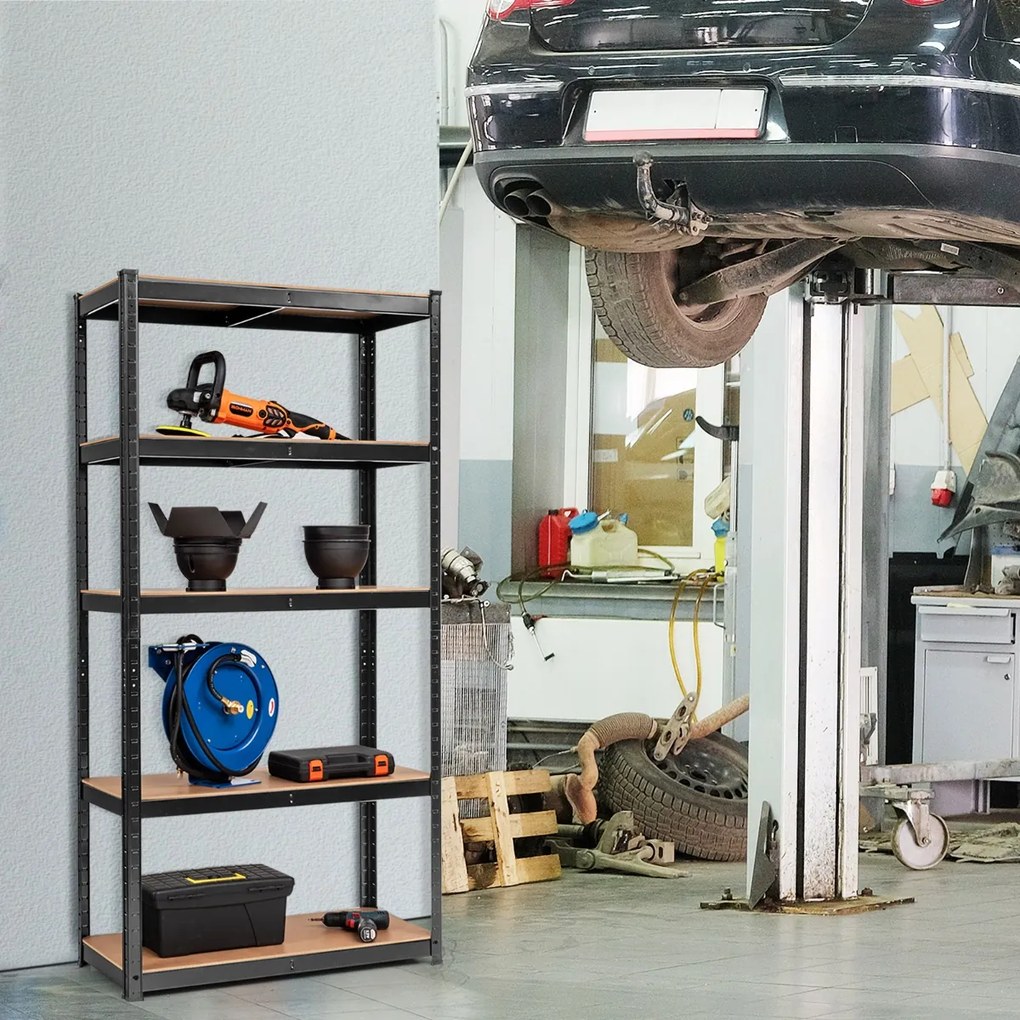 Suporte de metal de 5 níveis com altura ajustável para garagem, galpão e armazém - Marinha