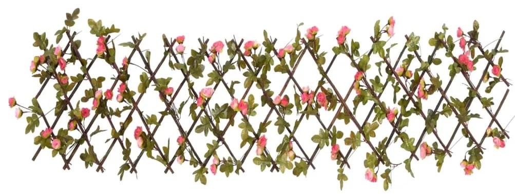  Treliça hera artificial extensível 5 pcs 180x20 cm rosa escuro