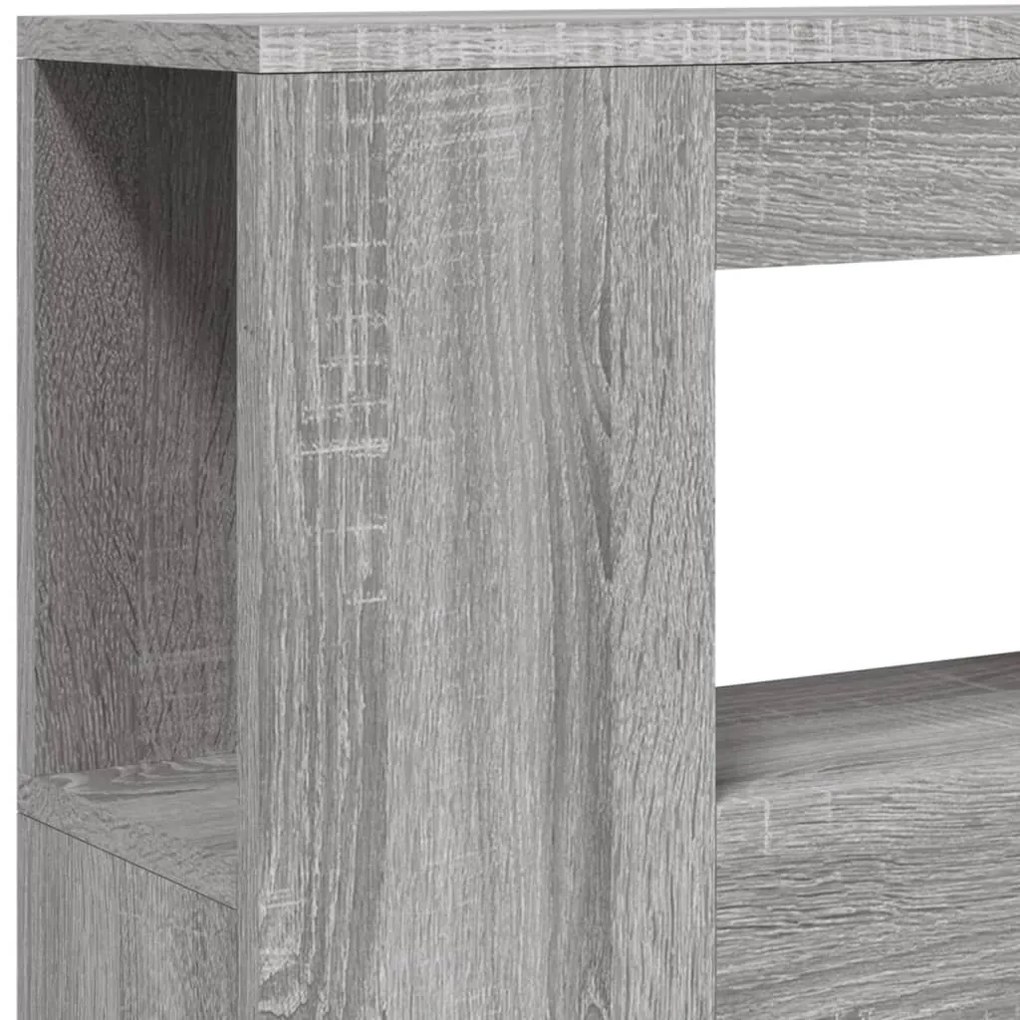 Cabeceira c/ LEDs 100x18,5x103,5 cm sonoma cinzento