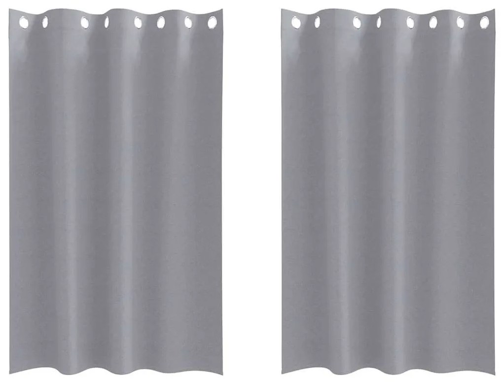 Cortinas 2 pcs Cinzento-claro 175 x 140 cm Poliéster