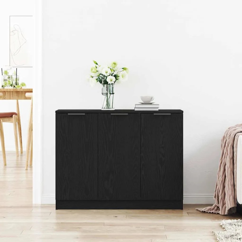 buffet vidaXL Preto Carvalho 90,5x30x70 cm Madeira Engenharia