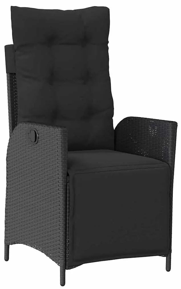 Conjunto de jantar de jardim com 5 peças em rattan preto