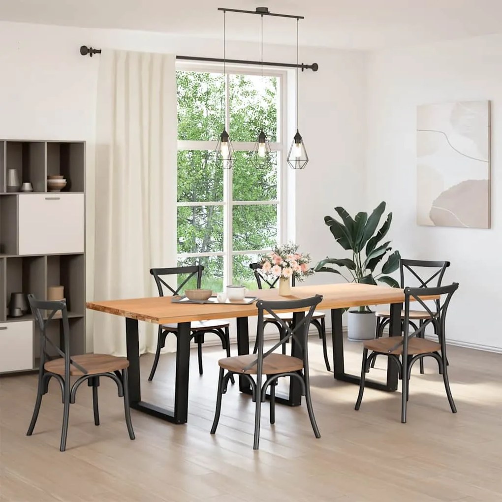 Pernas para mesa de jantar em V 3 peças, preto, 90x(72-73,3) cm, aço