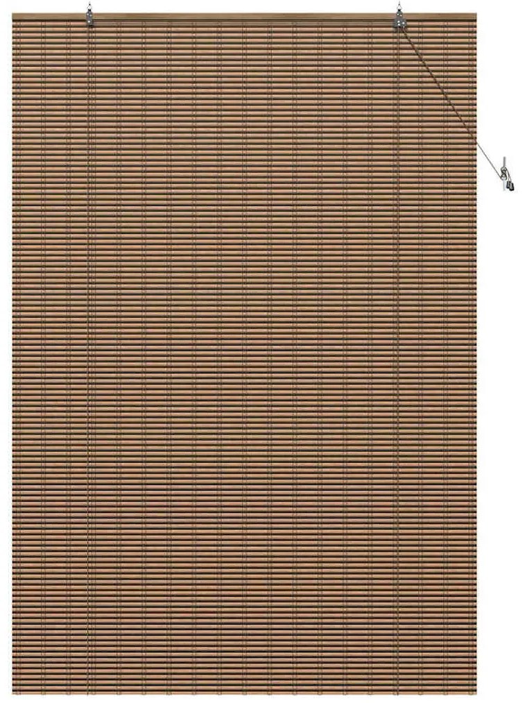 Persiana de Janela com cortinas Manual Castanho 150 x 220 cm Bambu