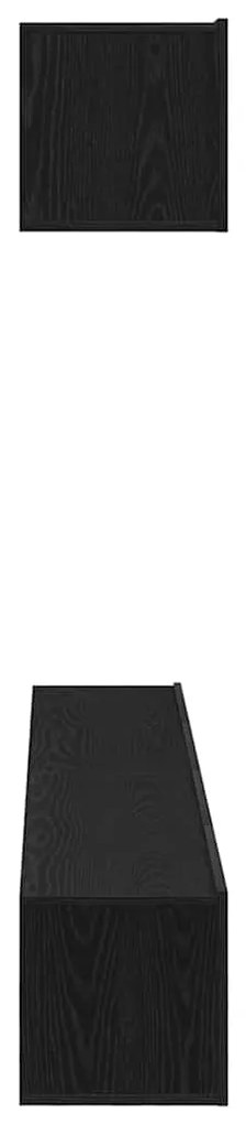 Estante de TV 4 Peças - Montada na Parede em Carvalho Preto