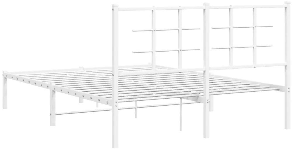 Estrutura de cama com cabeceira 140x190 cm metal branco