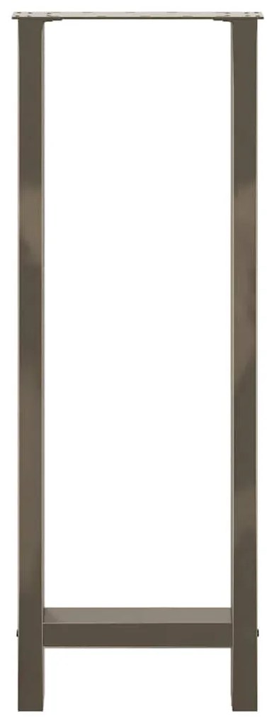 Pés de mesa de bar em aço natural, 2 peças, 40x (110-111) cm, aço