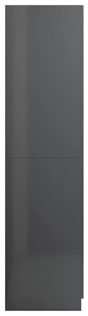 Roupeiro 90x52x200 cm derivados de madeira cinzento brilhante