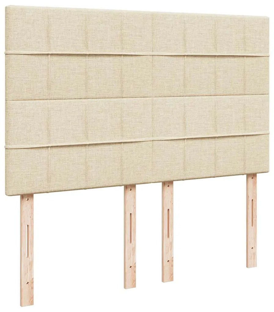 Cama com molas/colchão 140x200 cm tecido cor creme