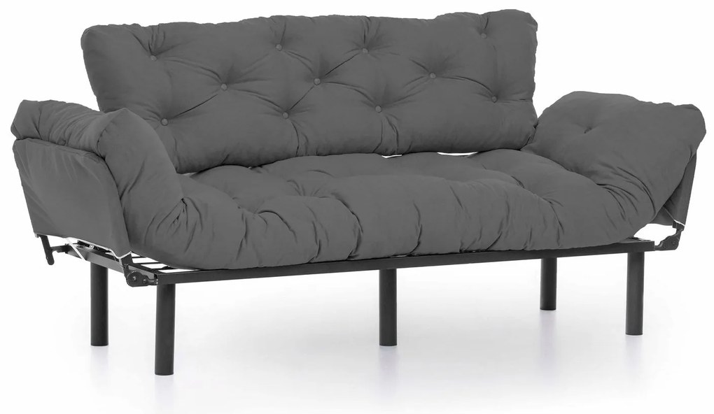 Sofá-Cama de 3 Lugares Nitta – Cinzento – 185x85x70 cm