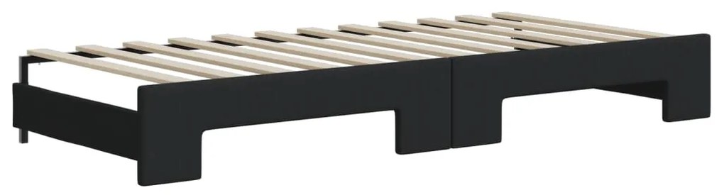 Sofá-cama com gavetão 80x200 cm tecido preto