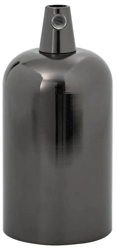 Casquilhos de lâmpadas 2 pcs Preto brilhante E27