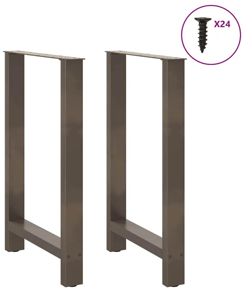 Pés de mesa de bar em aço natural, 2 peças, 60x(90-91) cm, aço