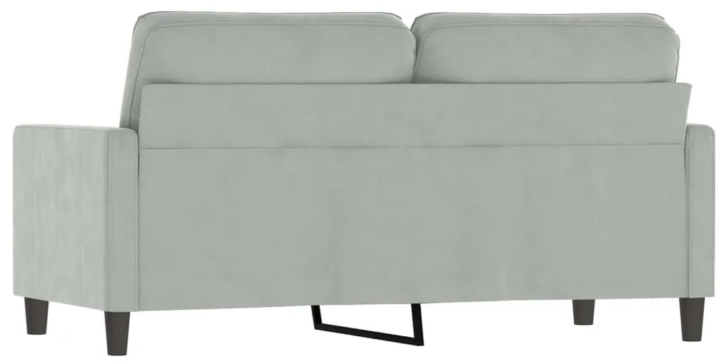 Sofá de 2 lugares 140 cm veludo cinza-claro