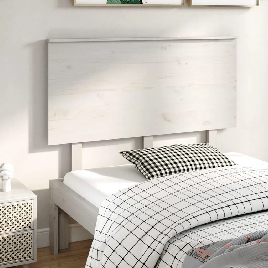 Cabeceira de cama 124x6x82,5 cm pinho maciço branco