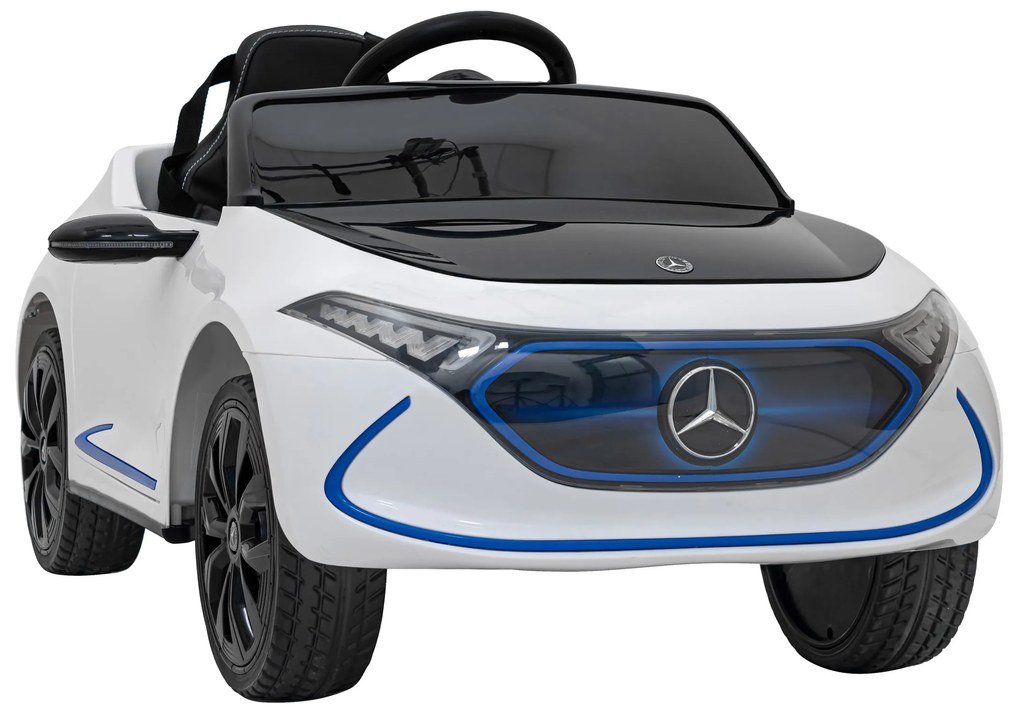 Carro elétrico para Crianças 12V Mercedes Benz AMG EQA Rodas de EVA, Assento de couro Branco