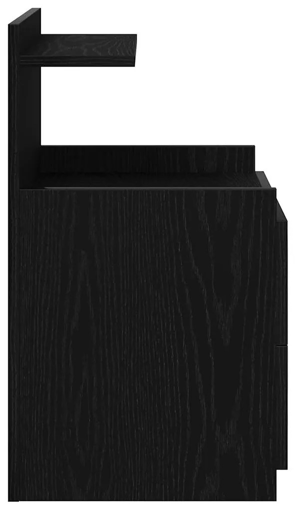 Mesa de cabeceira com 2 gavetas preta 40x36,5x62 cm