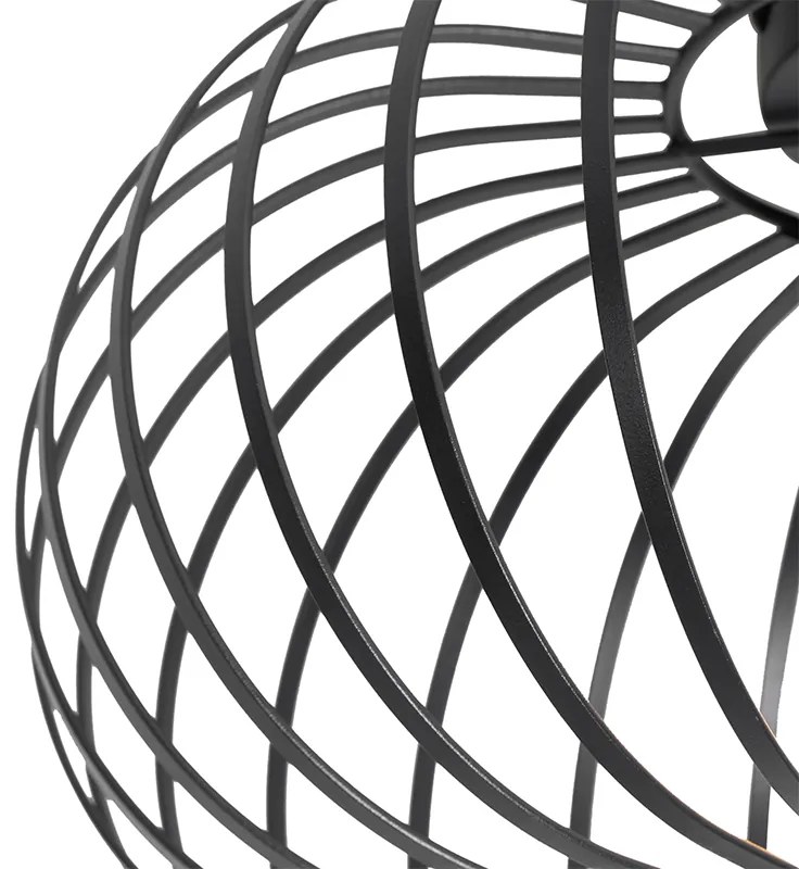 Candeeiro de teto design preto 39 cm - Johanna