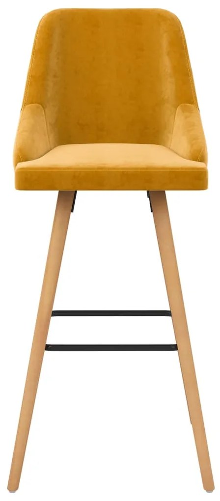 Bancos de bar 2 pcs veludo amarelo