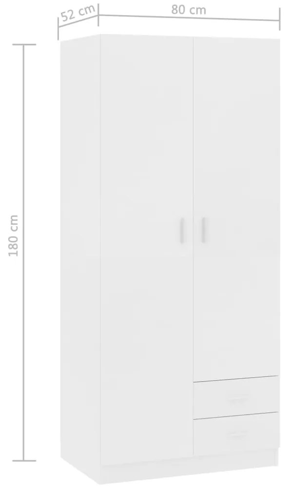 Roupeiro 80x52x180 cm derivados de madeira branco