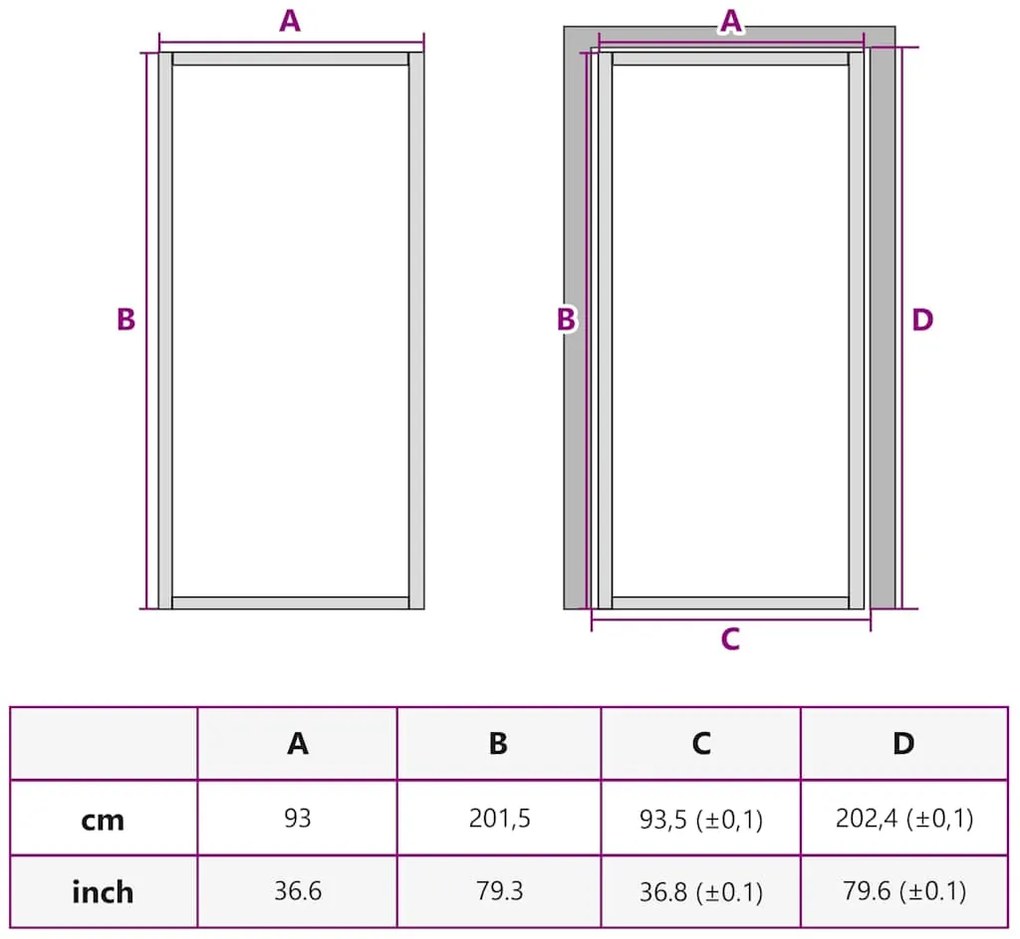 Porta interior 93x201,5 cm vidro temperado e alumínio dourado