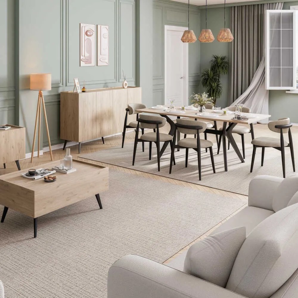 Aparador "Rovere" - Carvalho - 180x100x43cm - Design Moderno