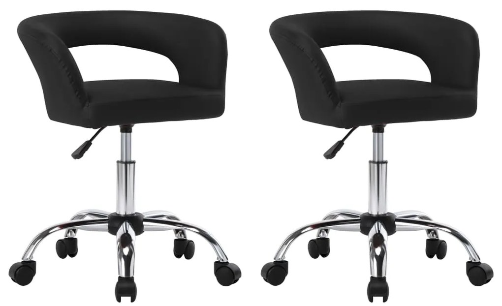 vidaXL Cadeiras de jantar 2 pcs couro artificial preto