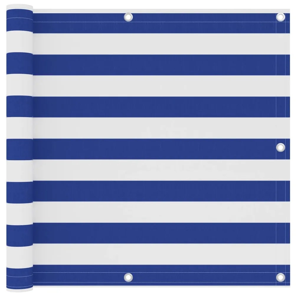Tela de varanda 90x500 cm tecido Oxford branco e azul