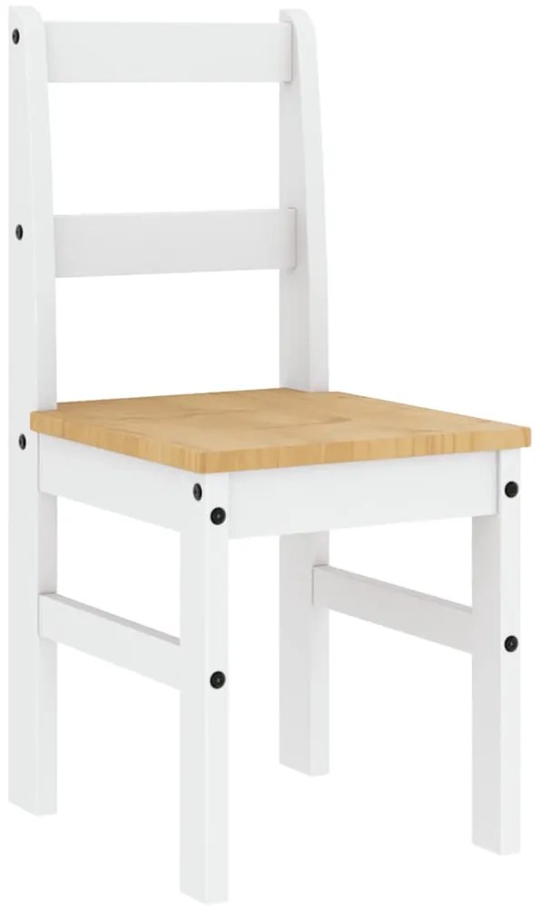 4 pcs conjunto de jantar Panama madeira pinho maciça branco