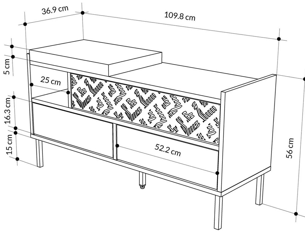 Hall Stand Berlin BC – Walnut Cream – 120 cm x 200 cm x 35 cm
