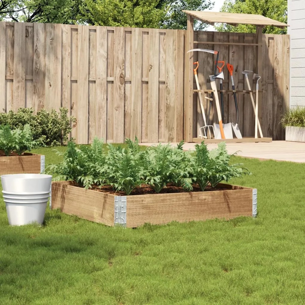 vidaXL Vaso/floreira para jardim 100x100 cm madeira de pinho maciça