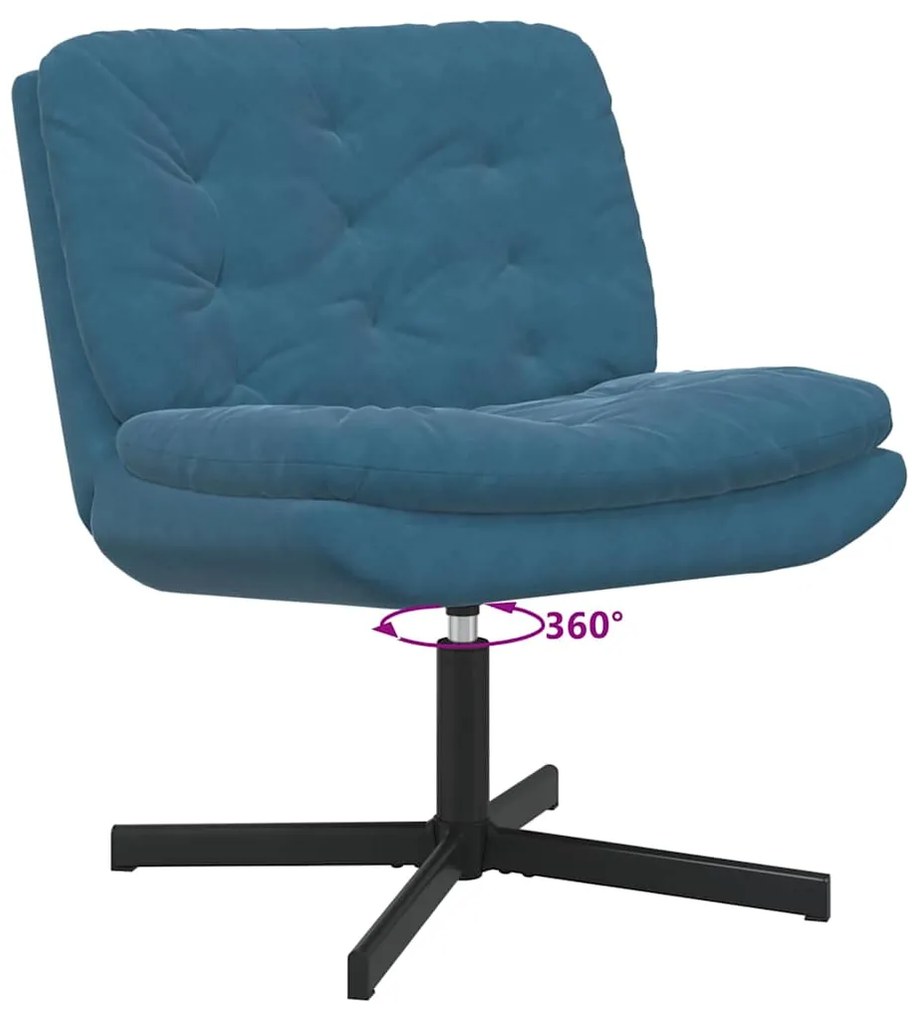 Cadeira Relaxante Giratória Azul 63 x 75 x 76 cm Veludo