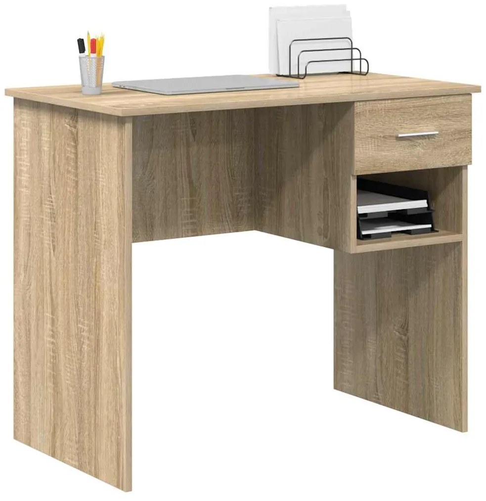 Secretária com Armazenamento Carvalho de Sonoma 90x49.5x75 cm Madeira