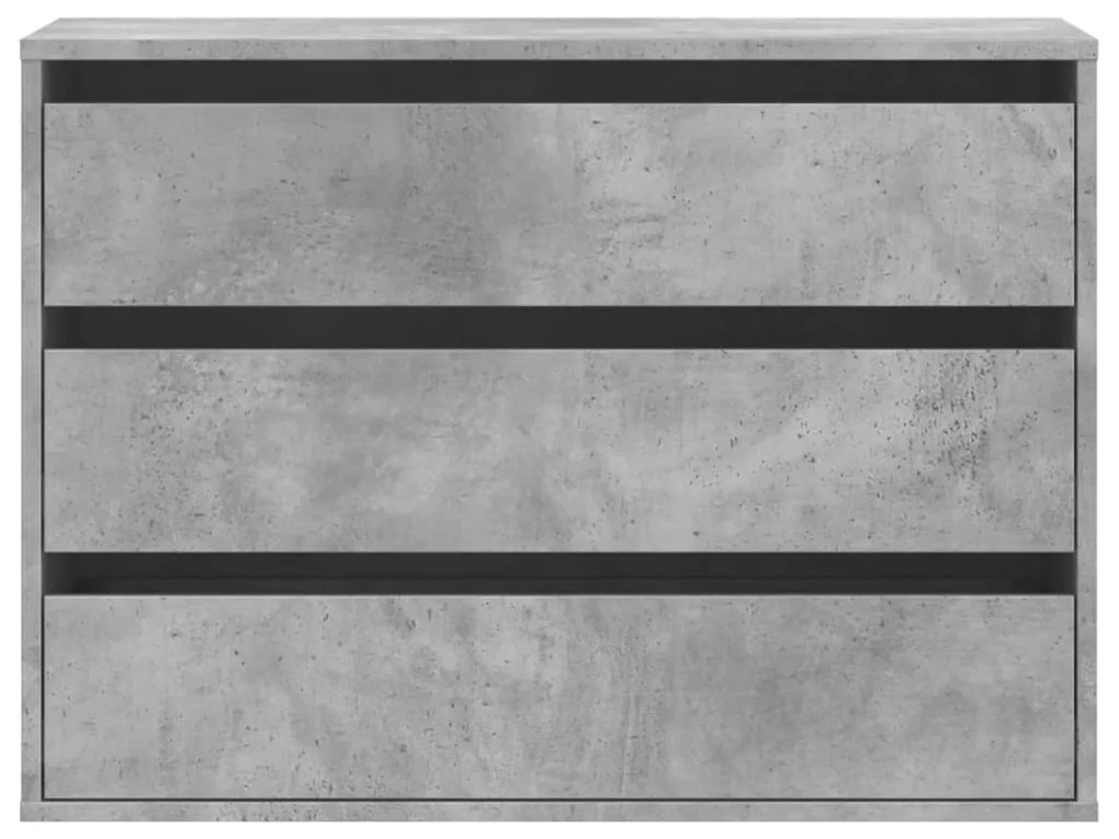 Cómoda com 3 Gavetas - 80x41x58 cm - derivados de madeira - cinzento c