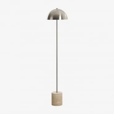 Lâmpada De Pé Led Para Exterior Em Aço Inoxidável E Pedra Natural Nicolas Travertino - Sklum
