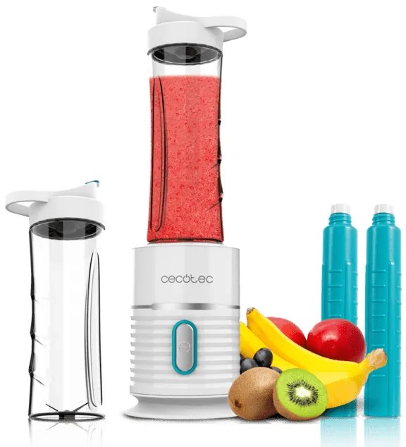 Liquidificador de smoothies com copo portátil Power Titanium 500 EasyGo , 4 lâminas com revestimento de titânio preto e 500 W