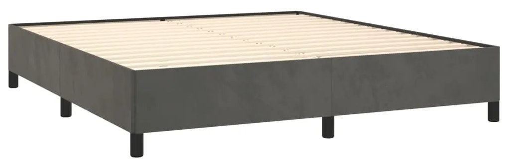 Estrutura de cama sem colchão 160x200 cm veludo cinzento-escuro