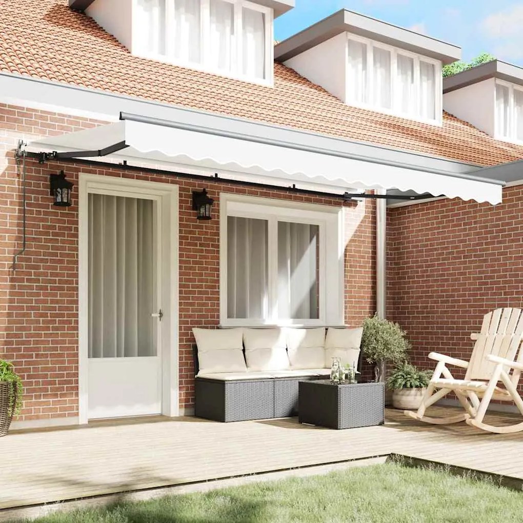 Toldo Retrátil Manual Branco e Antracite