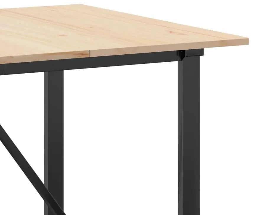 Mesa de jantar estrutura em O 180x90x75cm pinho e aço