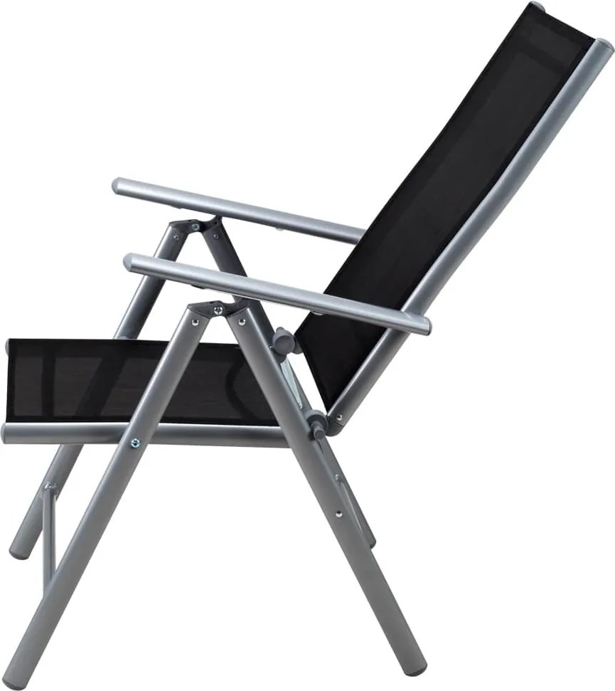 Conjunto de 2 cadeiras de jardim Bern preto/prateadas