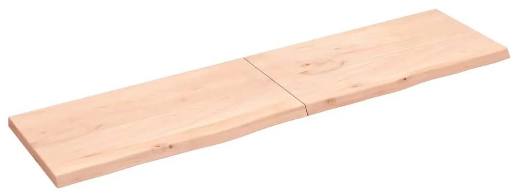 vidaXL Prateleira de parede 200x50x(2-4)cm carvalho maciço não tratado