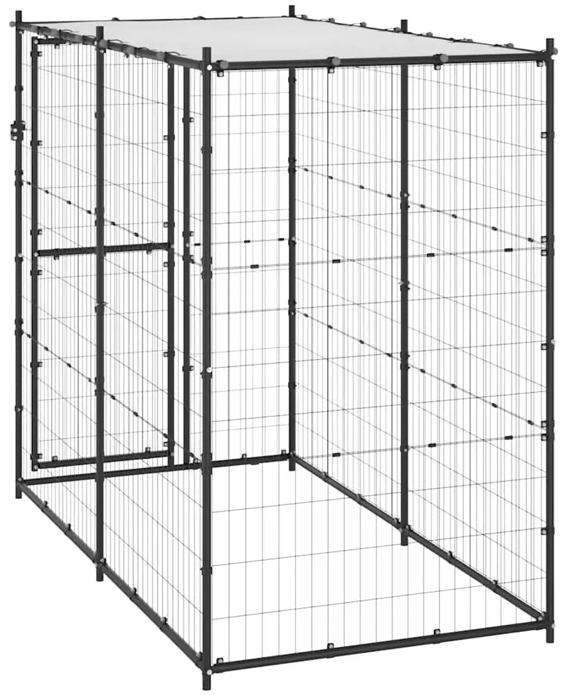 Canil de exterior com telhado 110x220x180 cm aço