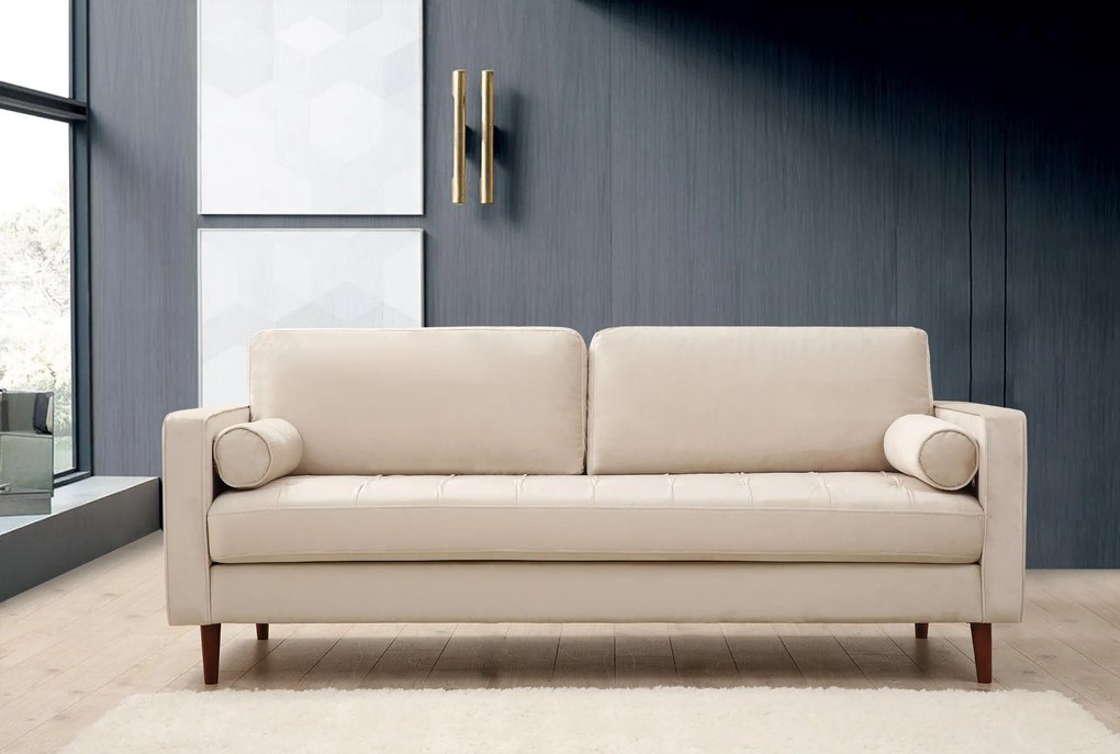 Sofá de 3 Lugares Rome – Bege – 215 x 90 x 70 cm